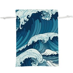 Waves Ocean Sea Pattern Water Tsunami Rough Seas Lightweight Drawstring Pouch (xl) by uniart180623