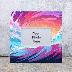 Waves Ocean Sea Tsunami Nautical White Box Photo Frame 4  X 6  by uniart180623