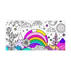 Rainbow Fun Cute Minimal Doodle Drawing Art Yoga Headband by uniart180623