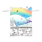 Rainbow Fun Cute Minimal Doodle Drawing Arts Lightweight Drawstring Pouch (S) Back