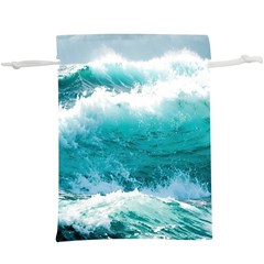 Waves Ocean Sea Tsunami Nautical Blue Sea Lightweight Drawstring Pouch (xl) by uniart180623