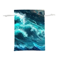 Thunderstorm Tsunami Tidal Wave Ocean Waves Sea Lightweight Drawstring Pouch (s) by uniart180623
