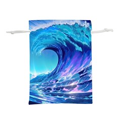 Tsunami Tidal Wave Ocean Waves Sea Nature Water Blue Lightweight Drawstring Pouch (s) by uniart180623