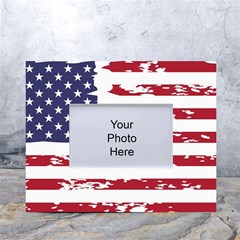 Flag Usa Unite Stated America White Tabletop Photo Frame 4 x6  by uniart180623