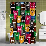 Cat Funny Colorful Pattern Shower Curtain 48  x 72  (Small)  Curtain(48  X 72 )