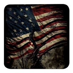 Flag Usa American Flag Square Glass Fridge Magnet (4 Pack) by uniart180623