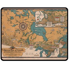 World Map Travel Pattern Architecture Two Sides Fleece Blanket (medium) by uniart180623