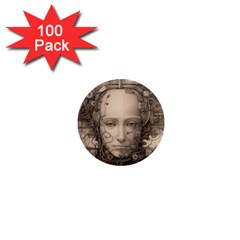 Cyborg Robot Future Drawing Poster 1  Mini Magnets (100 Pack)  by Ravend