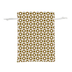 Mazipoodles Olive White Donuts Polka Dot Lightweight Drawstring Pouch (l) by Mazipoodles