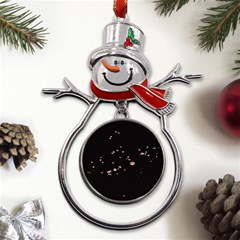 Abstract Rose Gold Glitter Background Metal Snowman Ornament by artworkshop