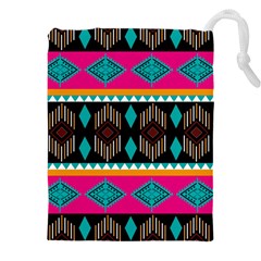 Abstract Art Pattern Design Vintage Drawstring Pouch (4xl) by Ravend