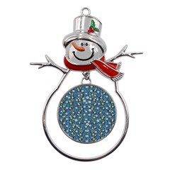 Lotus Bloom In The Calm Sea Of Beautiful Waterlilies Metal Snowman Ornament by pepitasart