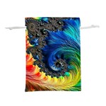 Colorful Digital Art Fractal Design Lightweight Drawstring Pouch (M) Back