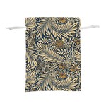 Brown Vintage Background Vintage Floral Pattern Brown Lightweight Drawstring Pouch (S) Back