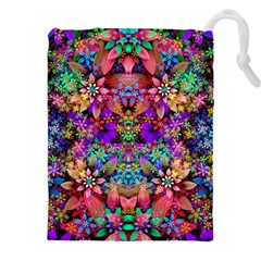 Flower Patterns Abstract Pattern Digital Art Drawstring Pouch (5xl) by uniart180623