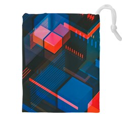 Minimalist Abstract Shaping Abstract Digital Art Drawstring Pouch (4xl) by uniart180623