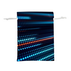 Orange Blue Dot Dots Lines Abstract Digital Art Lightweight Drawstring Pouch (l) by uniart180623