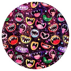 Funny Monster Mouths Round Trivet by uniart180623