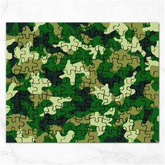 Green Military Background Camouflage Rectangular Jigsaw Puzzl by uniart180623
