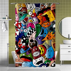 Cartoon Explosion Cartoon Characters Funny Shower Curtain 48  X 72  (small)  by uniart180623