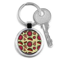 Watermelon Pattern Slices Fruit Key Chain (round) by uniart180623
