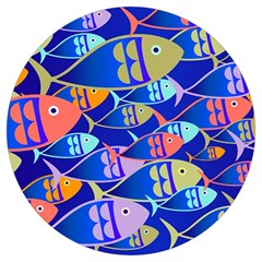 Sea Fish Illustrations Round Trivet by Mariart