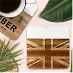 Union Jack London Flag Uk Marble Wood Coaster (Square) Front