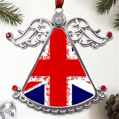 Union Jack London Flag Uk Metal Angel With Crystal Ornament by Celenk