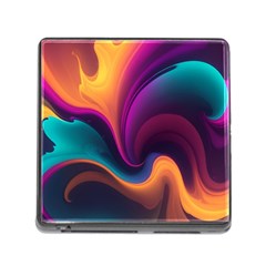 Abstract Colorful Waves Painting Memory Card Reader (square 5 Slot) by Simbadda