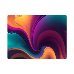 Abstract Colorful Waves Painting Premium Plush Fleece Blanket (mini) by Simbadda