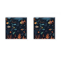 Underwater Ocean Animals Sea Cufflinks (square) by Simbadda