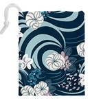 Flowers Pattern Floral Ocean Abstract Digital Art Drawstring Pouch (5XL) Back