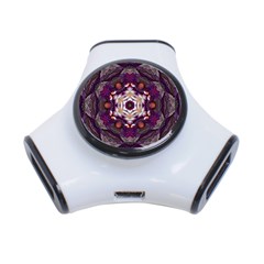 Rosette Kaleidoscope Mosaic Abstract Background Art 3-port Usb Hub by Simbadda