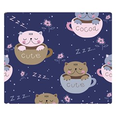 Cute Kittens Sleep Sweetly Mugs Premium Plush Fleece Blanket (small) by Simbadda