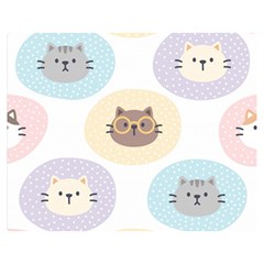 Cute Cat Seamless Pattern Background Two Sides Premium Plush Fleece Blanket (medium) by Simbadda