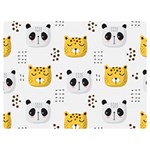Seamless Pattern Cute Animals Two Sides Premium Plush Fleece Blanket (Extra Small) 40 x30  Blanket Back