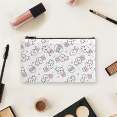 Cute Pattern With Easter Bunny Egg Cosmetic Bag (small) by Simbadda