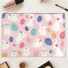 Cute Bunnies Easter Eggs Seamless Pattern Cosmetic Bag (xxl) by Simbadda