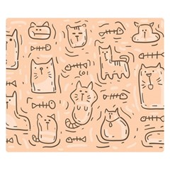 Cat Background Premium Plush Fleece Blanket (small) by Simbadda