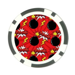 Pop Art Comic Pattern Bomb Boom Explosion Background Poker Chip Card Guard (10 Pack) by Simbadda