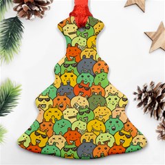 Seamless Pattern With Doodle Bunny Ornament (christmas Tree)  by Simbadda