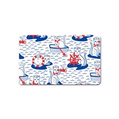 Nautical Cats Seamless Pattern Magnet (name Card) by Simbadda