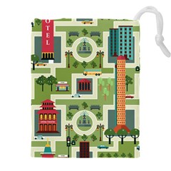 City Seamless Pattern Drawstring Pouch (5xl) by Simbadda