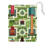 City Seamless Pattern Drawstring Pouch (5XL) Front