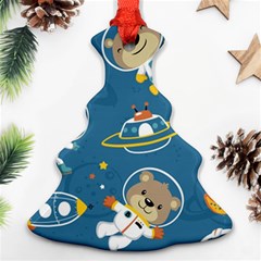 Seamless-pattern-funny-astronaut-outer-space-transportation Ornament (christmas Tree)  by Simbadda