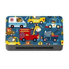 Seamless Pattern Vehicles Cartoon With Funny Drivers Memory Card Reader With Cf by Simbadda