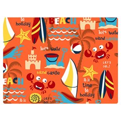Seamless Pattern Vector Beach Holiday Theme Set Premium Plush Fleece Blanket (extra Small) by Simbadda