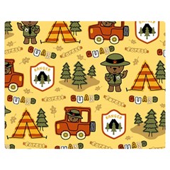 Seamless Pattern Funny Ranger Cartoon Premium Plush Fleece Blanket (medium) by Simbadda