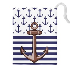 Anchor Background Design Drawstring Pouch (4xl) by Simbadda