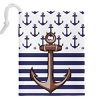 Anchor Background Design Drawstring Pouch (4XL) Back
